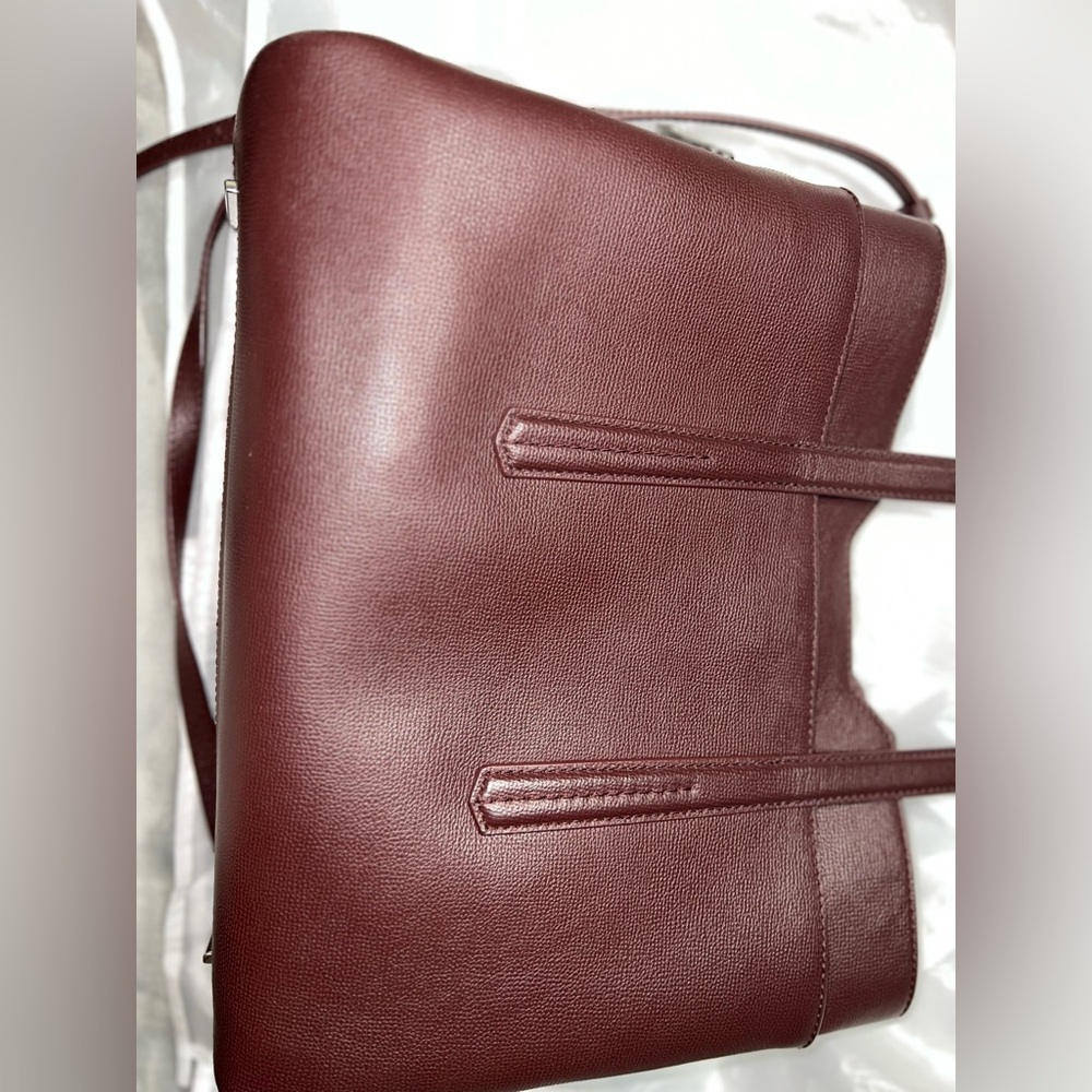 HUGO BOSS “Taylor” Leather Shoulder Bag – Brownish Wine Color